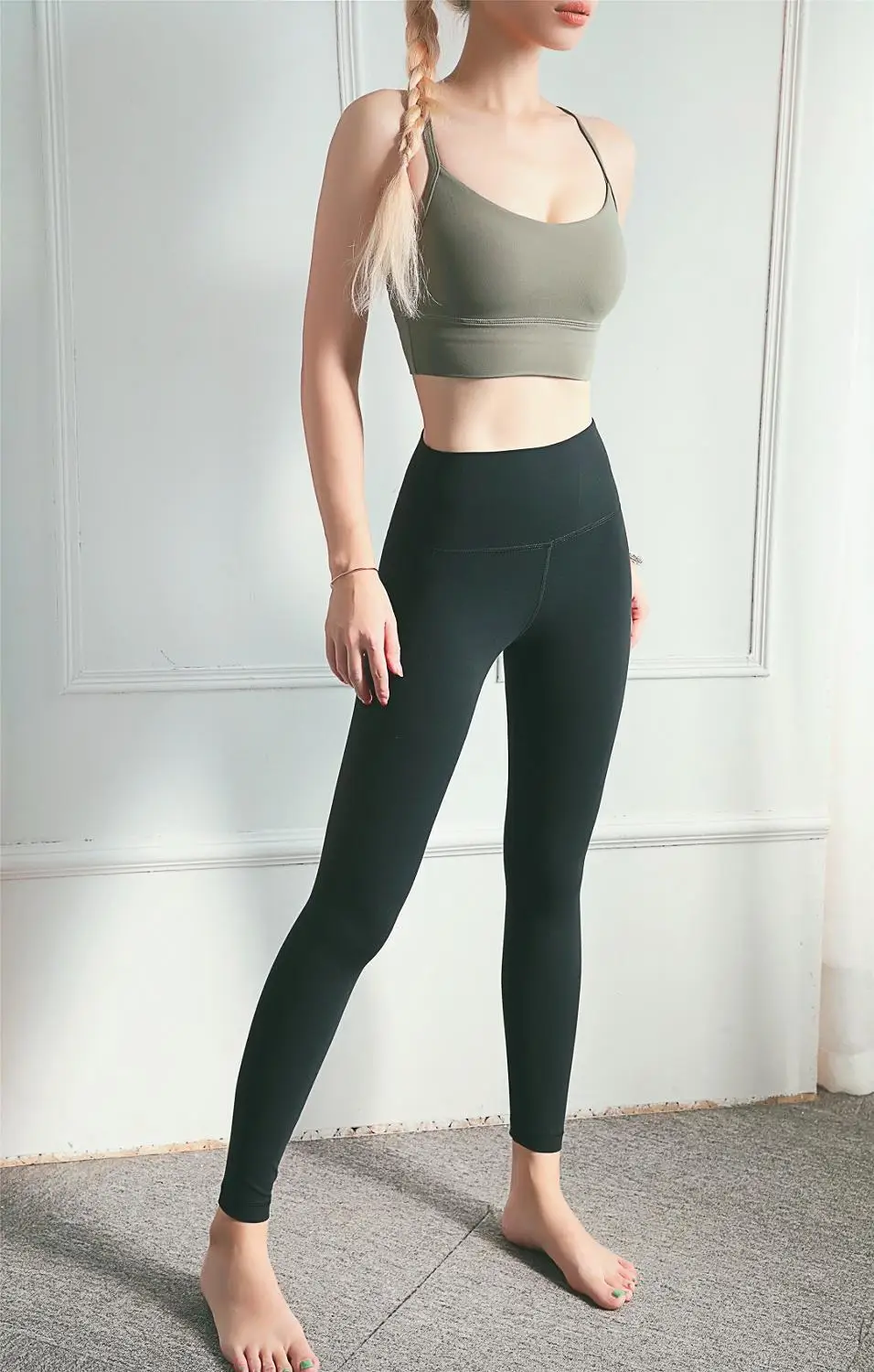 gree black Женская спортивная одежда, комплекты для йоги, штаны с высокой талией, тренировочные костюмы для бега, тренировочные костюмы, одежда для фитнеса, тренажерного зала, полный спортивный костюм - Цвет: gree black