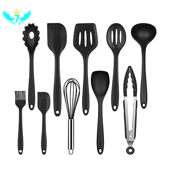 

10Pcs Silicone Kitchen Utensils Non-Stick Silicone Cookware Set Dishwasher Cooking Tools Heat Resistant Kitchen Set TON