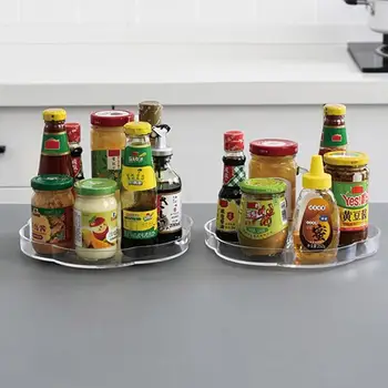 

Rotation Non-Skid Spice Rack Turntable with Base Storage Bin Rotating Organizer for Kitchen Seasoning