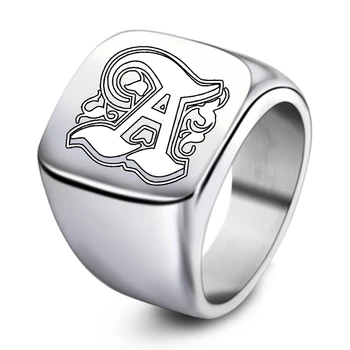 

2020 Personalized Initials Ring For Men Big Huge Bike Stainless Steel Men's Ring Engrave Letters Symbols Customized Jewellery