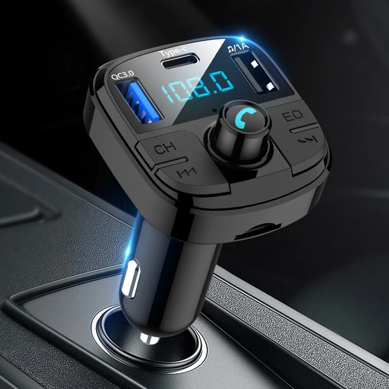 Bluetooth 5,0 Fm передатчик автомобильный комплект MP3 модулятор автомобильное зарядное устройство QC3.0 3 USB порт с светодиодный экран