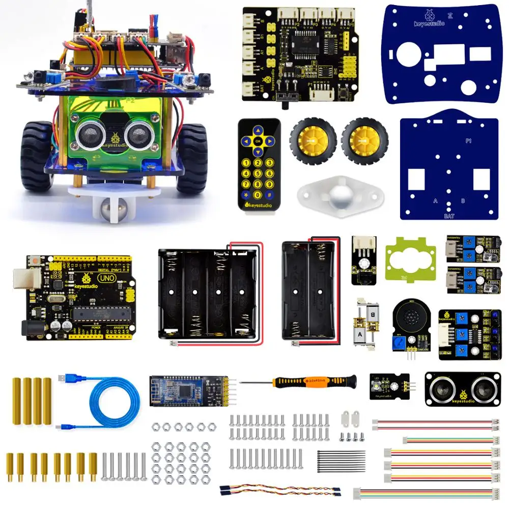 Keyestudio настольный мини Bluetooth умный робот автомобильный комплект V3.0 для Arduino робот ствол/Поддержка Mixly блоки кодирования