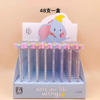 

48pcs/lot 0.5mm black ink cute cartoon elephant Head Gel Pen water ink Roller ball pens office school stationery