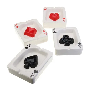 

Mini Poker Style Ceramics Ashtray Home Decor Ash Tray Storage Boxes Organizer Lighters Smoking Accessories