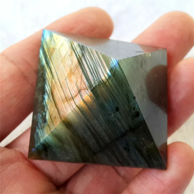 35-50 мм радуга натуральный красивый Лабрадорит Кристалл целительная Пирамида