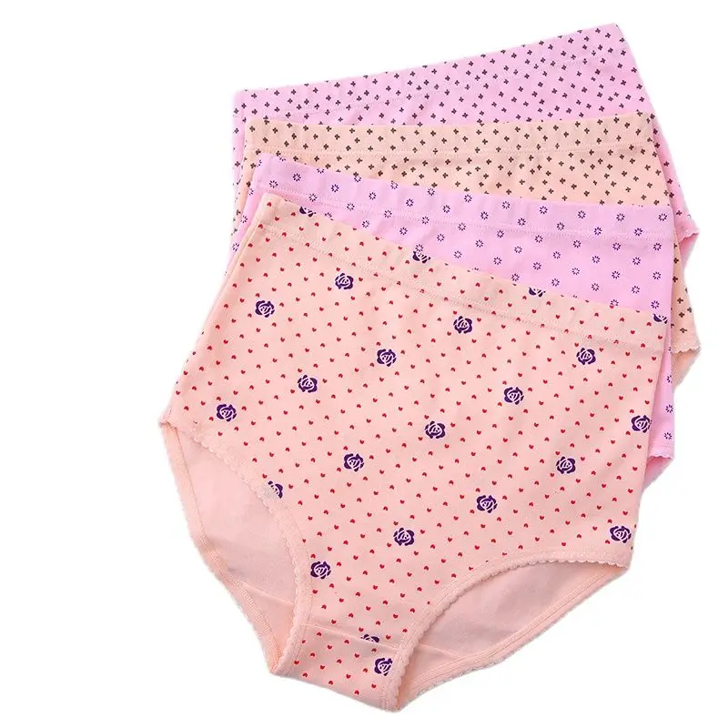 4PCS XL-5XL Female cotton underwear 100% high waist briefs pants loose fertilizer women'spanites | Женская одежда