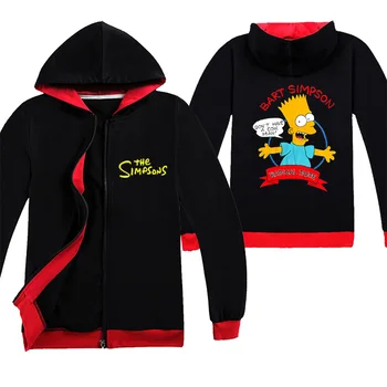 

2020 Kids Boys Sweatshirt Autumn Lovely The Simpsons Printed Winter Fashion Hooded Pullover Hoodies Thin Basic Coat for Girls