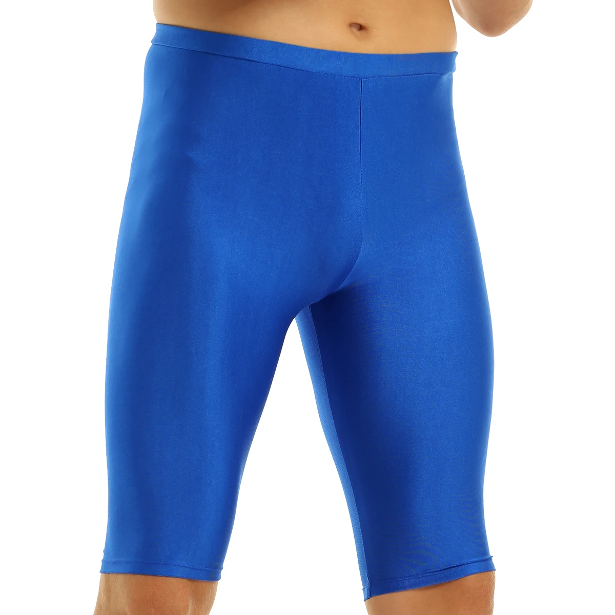 Mens Summer Elastic Leisure Tight Shorts Quick Dry Compression Sports Workout Gyms Short Pants Board Shorts Beach Wear - Цвет: Blue