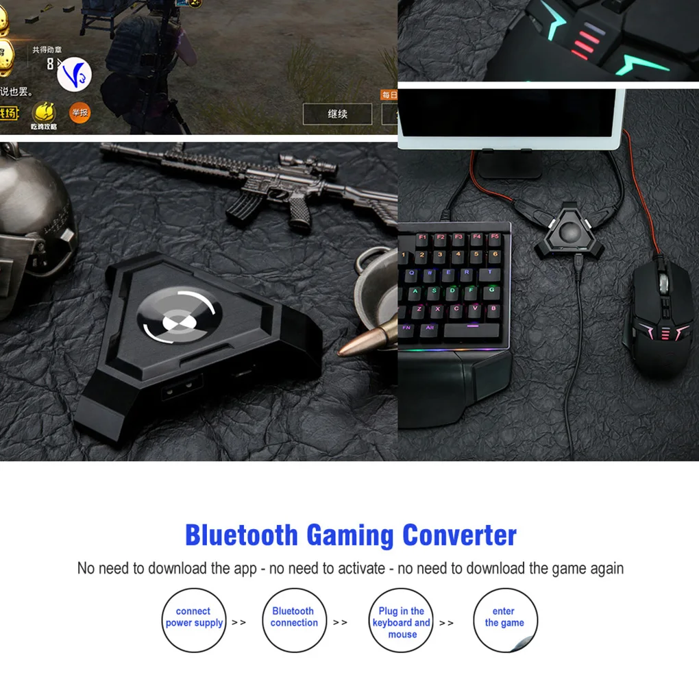 Bluetooth 5,0 геймерский адаптер для мобильного телефона Геймпад контроллер игровая клавиатура мышь конвертер