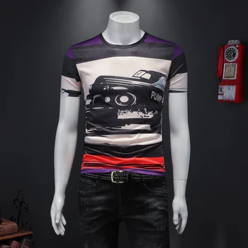 

Fashion Print T Shirt Men Short Sleeve T-shirt Casual Streetwear T-shirt Men Top Tee Camiseta Masculina High Quality Mercerized