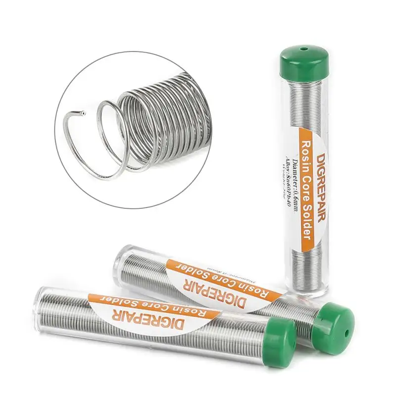 Nuevo 0,6/0,8/1,0mm de plomo de la lata de la colofonia Core Flujo de alambre de soldadura 1,5-2% portátil de soldadura de alambre de 60/40 No-limpio Core soldado Kits de reparación