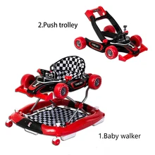 Anti-rollover Multi-funktion Walker Falten Baby Kinderwagen Kinder Walker mit Musik Einfach Folding Trolly 6-18month