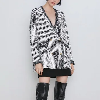 

Autumn Women Knit Coat 2019 New Fashion Long Sleeve Modern Lady Loose Outwear Double Breasted Cardigans