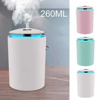 

260ml Air Humidifier USB Charge Car Home Air Purifier Water Mist Maker Aroma Essential Oil Diffuser Atomizer with LED Night Lamp