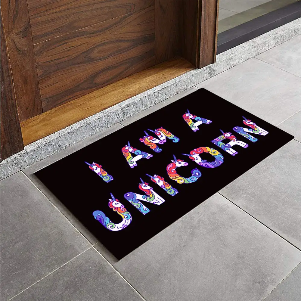 Коврик для входной двери, коврик для двери I Am A Unicorn, декоративный коврик для внутренней и наружной двери, Нескользящий Резиновый коврик 23," x 15,7"