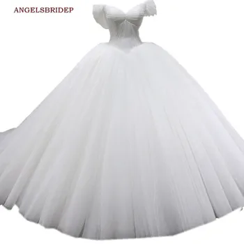 

Charming Sweetheart Ball Gown Wedding Dresses Vestido De Noiva Formal Off-Shoulder Tulle Floor-Length Saudi Arabia Bride Dresses