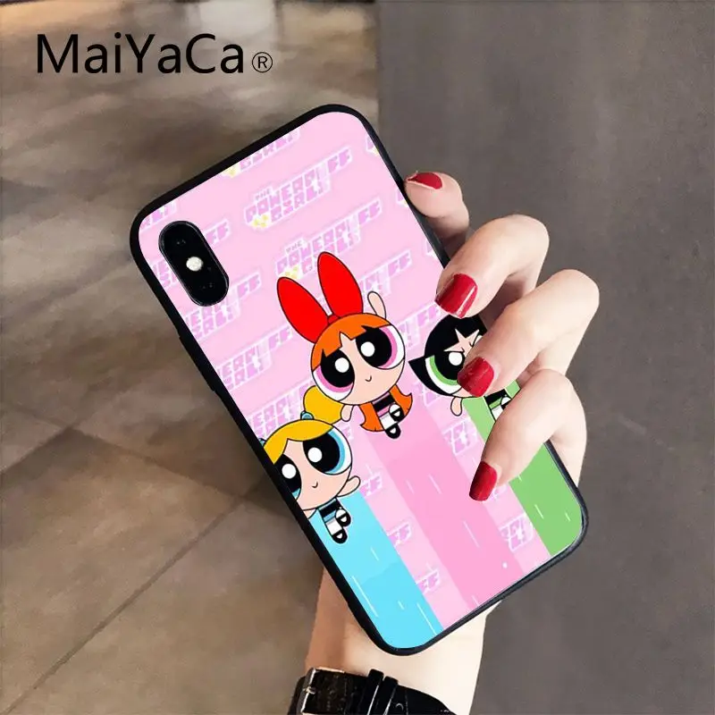 A12 MaiYaCa супер милый Powerpuff девушки Coque Shell Телефон чехол для iPhone 8 7 6 6S Plus X XS MAX 5 5S SE XR 10 Крышка Capa - Цвет: A12