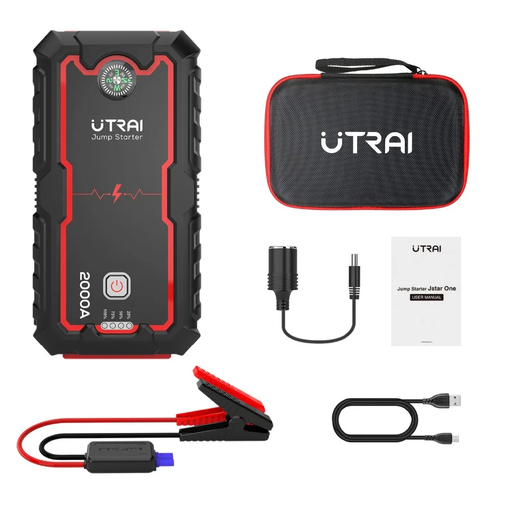 UTRAI 22000mAh Автомобильное пусковое устройство, Портативное аварийное зарядное устройство, литий-ионный аккумулятор, автомобильное зарядное устройство, пусковое устройство, водонепроницаемое