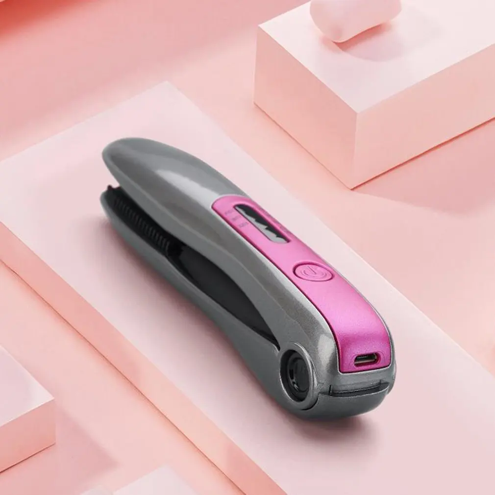 Usb зарядка выпрямитель для волос Мини электрическая плойка прямой Объем двойного использования беспроводной портативный бигуди для волос с зубцы гребня