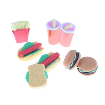 

8pcs/set Kawabata Cake Burger Food Drink Coke Eraser Stationery Set Toy Cute Fruit Kid Child Gift School Drawing Supplies