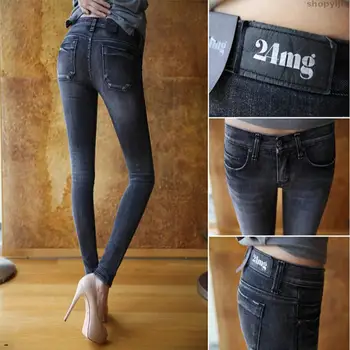 

New Women Pencil Pants Autumn Size Jeans Jeans Fashion Sexy Slim Fit Jeans Skinny Trousers For Lady Winter Femme Plus