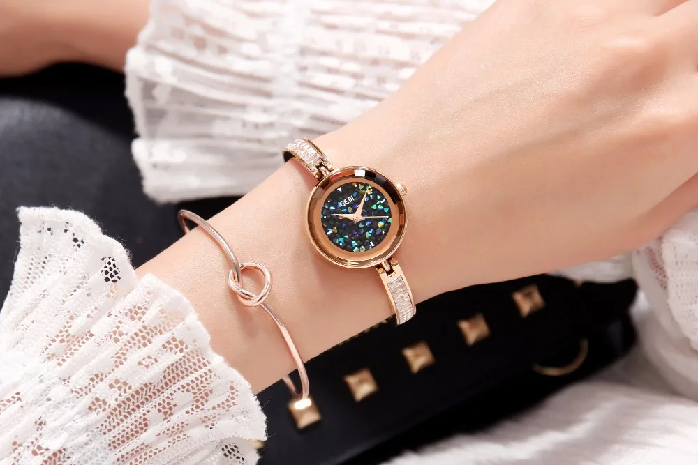 Relogio Feminino GEDI брендовые роскошные изысканные часы-браслет женские модные элегантные кварцевые часы женские наручные часы из розового золота