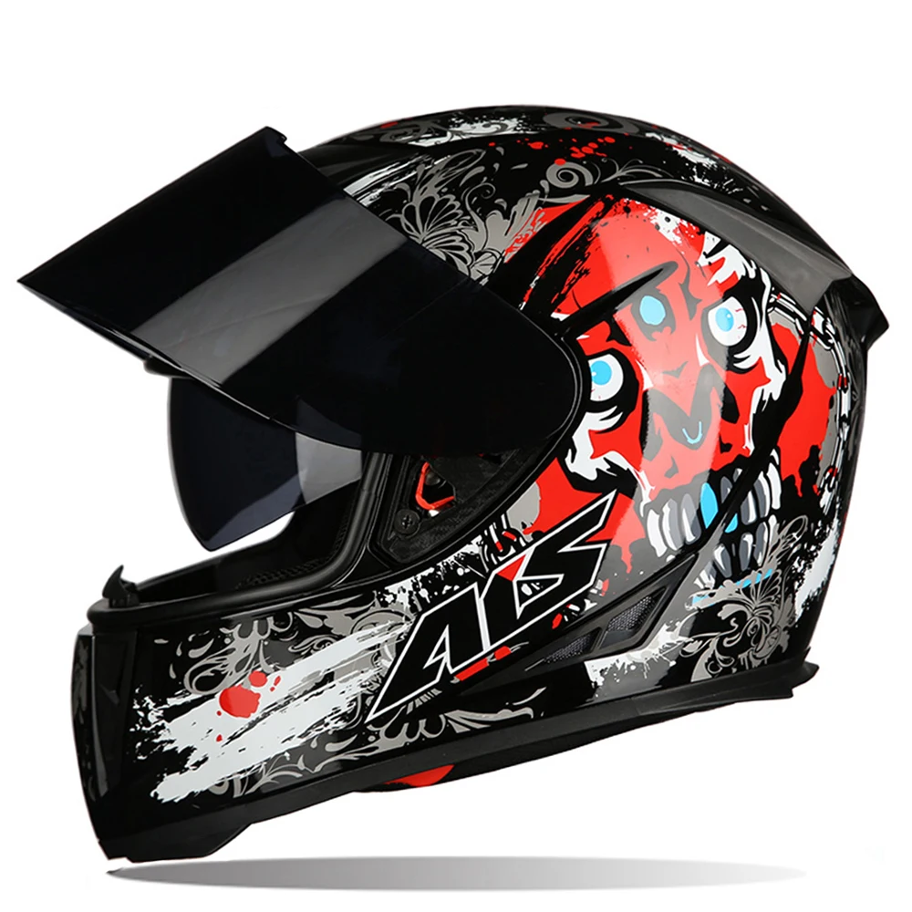 AIS мотоциклетный шлем Casco Moto с двойным козырьком Moto шлем с открытым лицом для мотокросса модульный мотоциклетный шлем Capacete 9 цветов