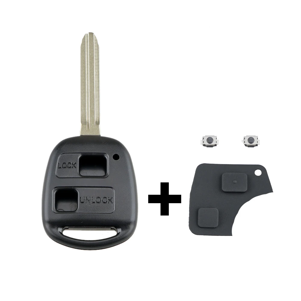 Enhanced Car Key Case with 2 Buttons and TOY43 Blade Plus Micro Switches
