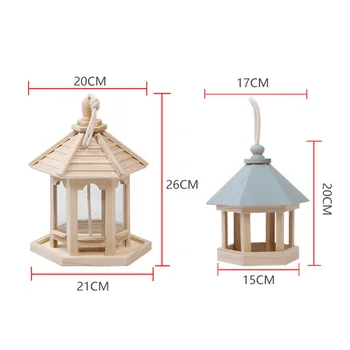 

Outdoor Hanging Wooden Squirrel Proof Seed Feeder Portable for Wild Birds Seeds Feedings XHC88