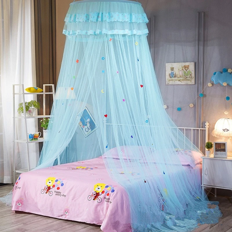 

New Children Elegant Tulle Bed Dome Bed Netting Canopy Circular Pink Round Dome Bedding Mosquito Net for Twin Queen King Bed