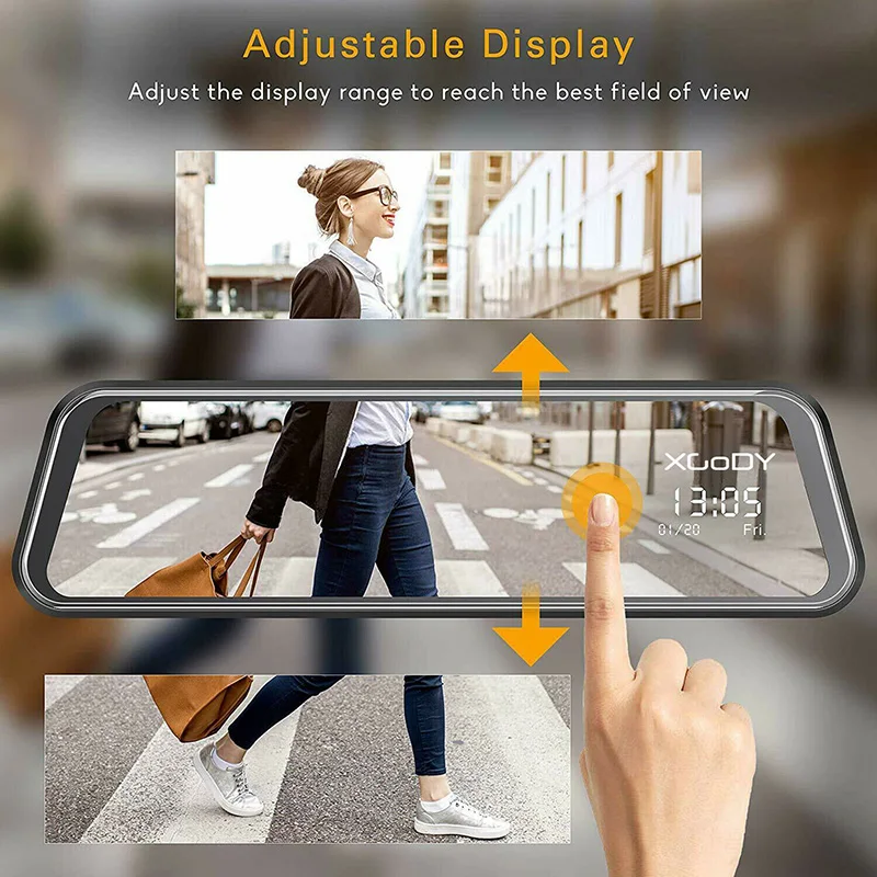 Full HD Mirror Dash Cam Video Recorder Smart Car Front Rear Dual Lens 1080P M8617