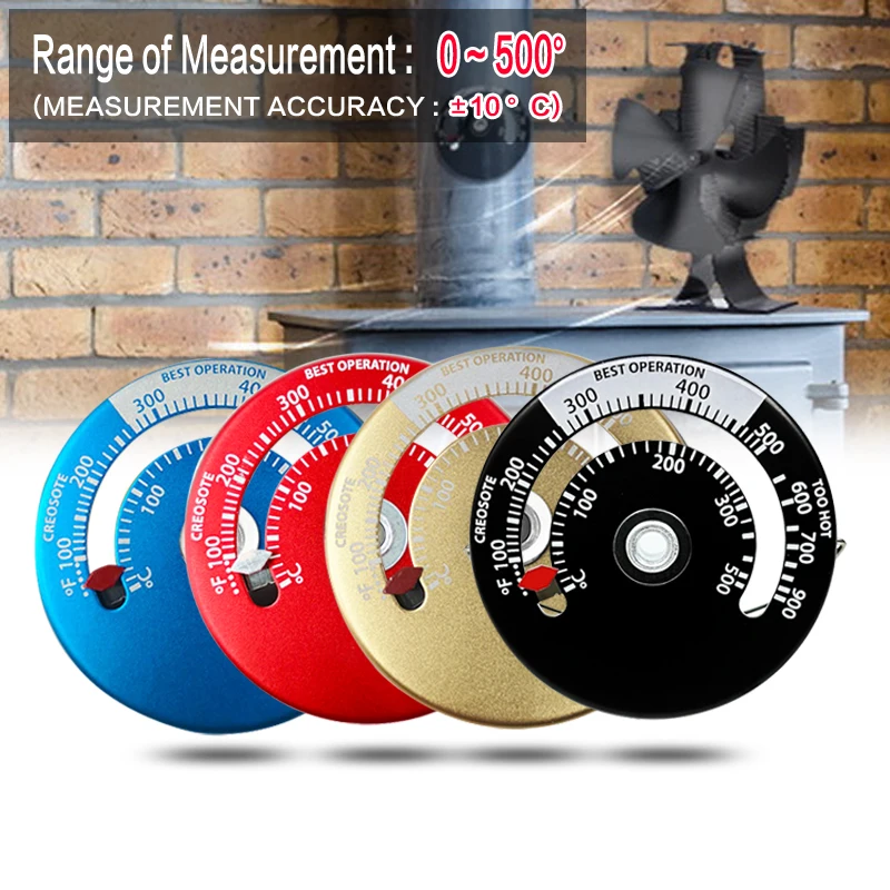 Magnetic Stove Fan Fireplace Thermometer For Wood Log Burning Stove Fireplace Burner Fan Thermometer Tools