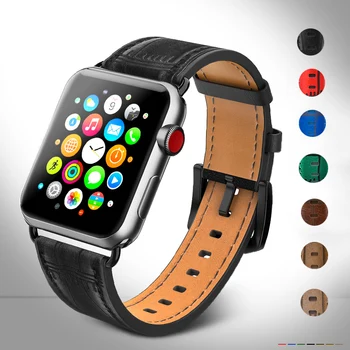 

Strap voor apple watch band Echt leer loop 42mm 38mm horlogeband voor iwatch 44mm 40mm 5/ 4/3/2/1 armband accessoires
