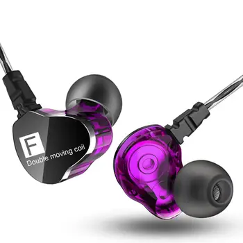 

QKZ CK9 Wired Earphone Dual Moving Coil Heavy Bass HiFi Replaceable Pads Set In-ear Sports Earphones with Microphone