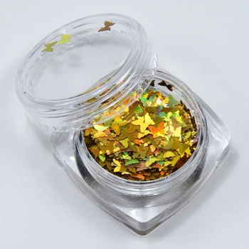 

50g/bag 12 colors Gold Holographic Butterfly Glitter/ Nail Art Glitter / Loose Glitter / Chunky Glitter / Nail Glitter