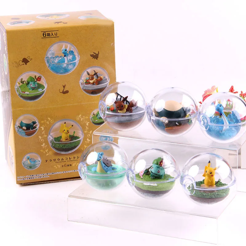 6 шт./компл. Lapras запдоса, Террариум Snorlax, чармандер, Бульбазавр, Umbreon Иви, генгар, модель игрушки аниме мультфильм экшн-фигурка монстра - Цвет: A with colorful box