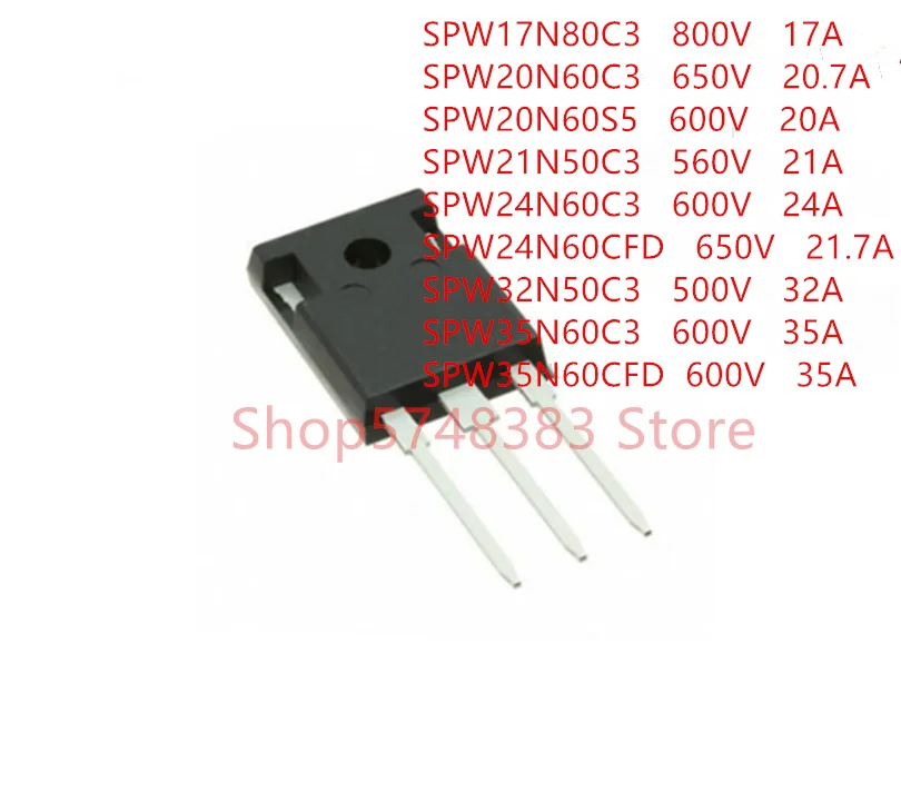 10 шт./лот SPW17N80C3 SPW20N60C3 SPW20N60S5 SPW21N50C3 SPW24N60C3 SPW24N60CFD SPW32N50C3 SPW35N60C3 SPW35N60CFD TO-247 | Электроника