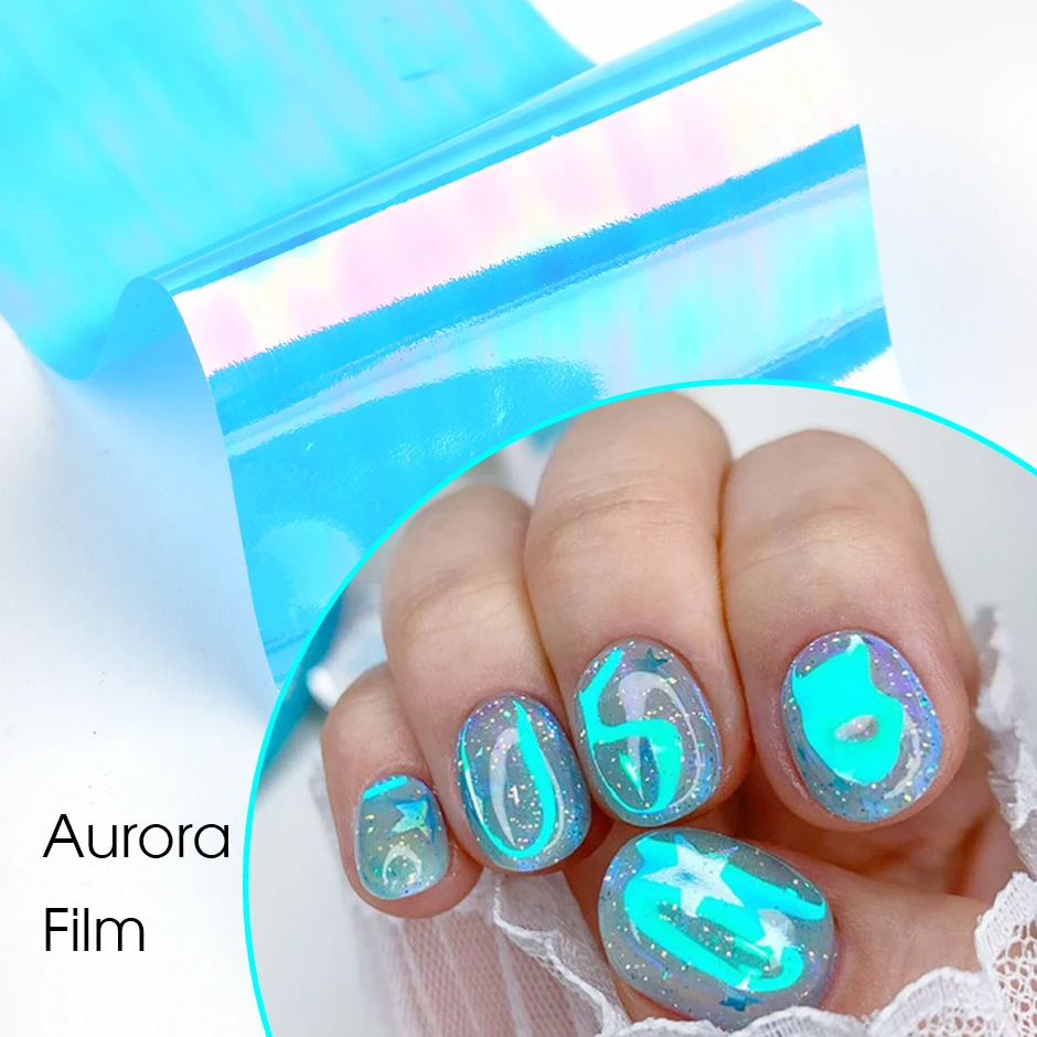 8pcs Aurora Irridescent Foil for Nails Broken Glass Ice Cube Design Luxury  Nail Sticker Transfer Foil Set for Manicure GL1900-2 - AliExpress