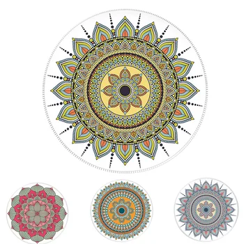 

Vococal Vintage Bohemian Round Computer 3D Carpet Mouse Pad Mat Mousepad Anti Slip for Home Office PC Gaming LOL Overwatch CS GO