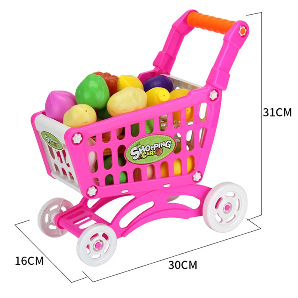 Детские фруктовые овощи еда Тележка для покупок многоразовые ролевые игры Ролевые детские игрушки забавные Имитационные игрушки для покупок для детей