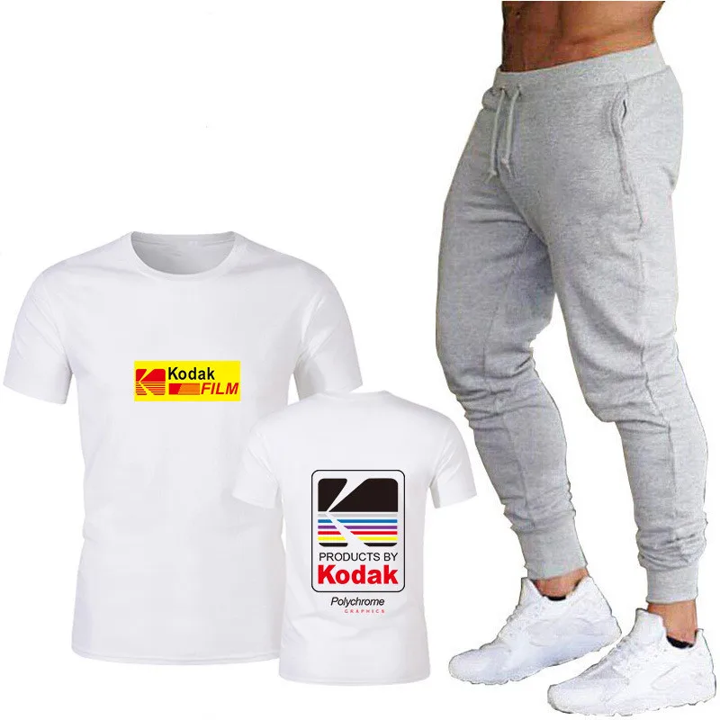 Japanese Hip Hop Tracksuit Sets Mens T-shirts +pants Suit Harajuku kodak Print Tops Dropshipping New 2020 Hot Casual Clothing  (17)