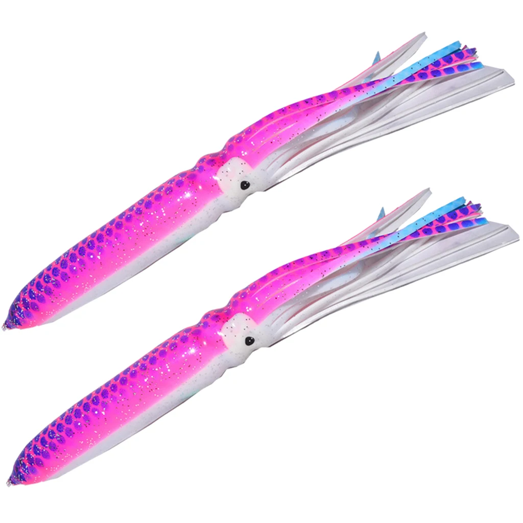 Set of 2 PCS Octopus Skirted Trolling Lures Marlin Tuna Wahoo Saltwater Fishing Lures for Saltwater Freshwater Fishing
