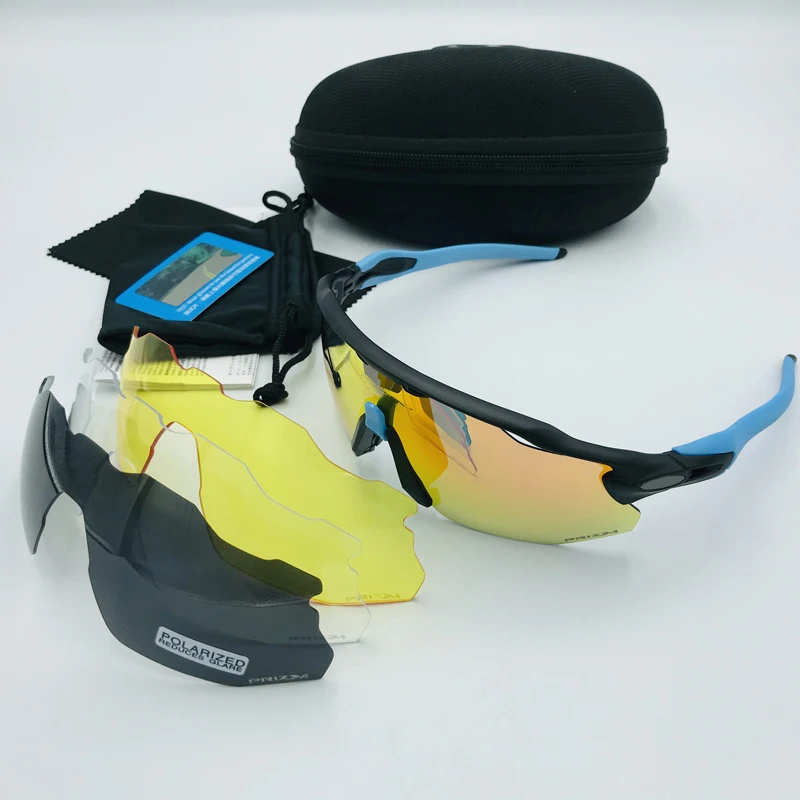 Polarized 5 Мужские Женские поляризованные велосипедные очки, велосипедные солнцезащитные очки, MTB очки для гонок, спорта, бега, верховой езды, очки с 4 линзами Uv400 - Цвет: Polarized 5