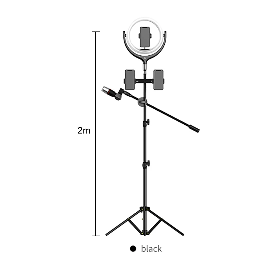 MAMEN 12 дюймов селфи кольцо свет светодиодный освещение для фотосъемки в студии камера видео затемнения для Youtube Live фото держатель с штативом - Цвет: 01