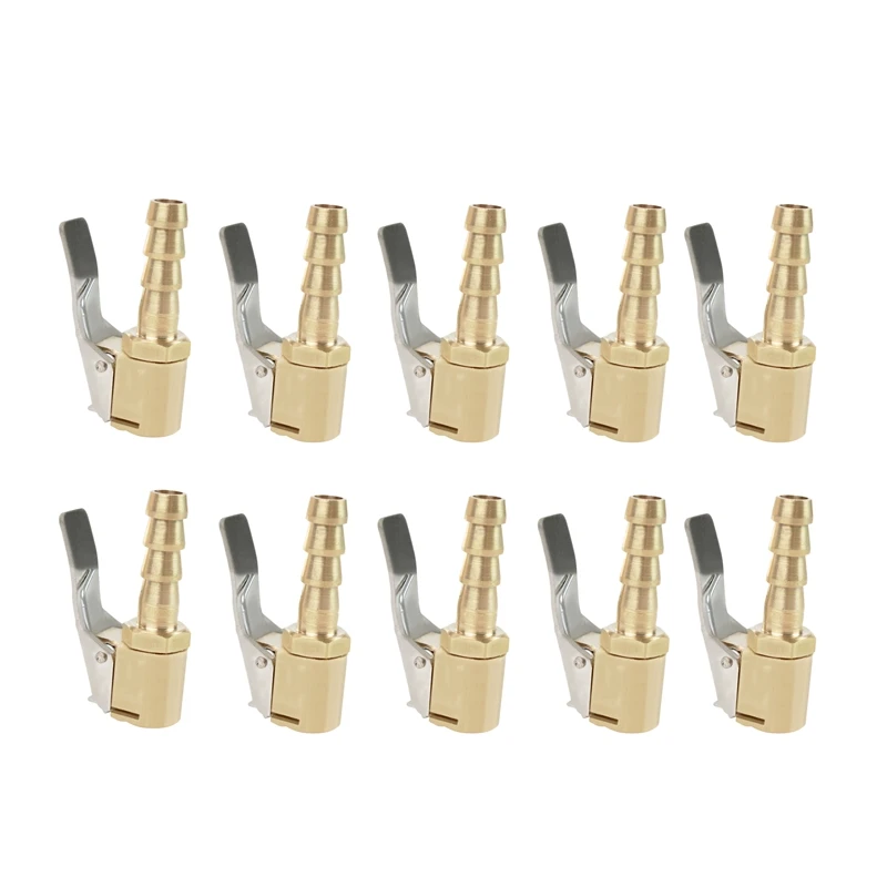 

10Pcs 1/3 inch Tire Inflator Lock On Air Chuck Mini Air Compressor Portable Tire Inflator Tire Chuck Hose End with Barb Connecto