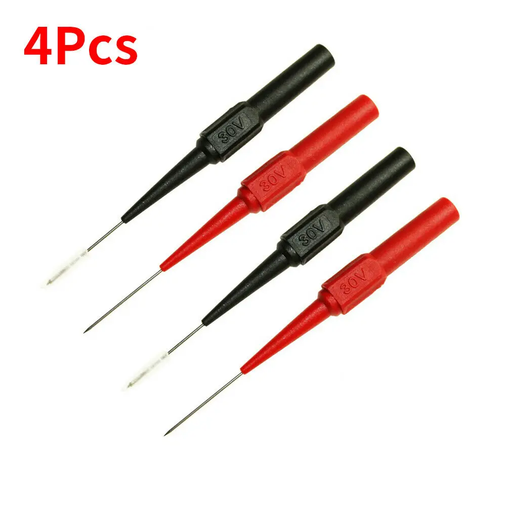 4pcs Test Probe Instrument Parts & Accessories Needle Multimeter Tools Black/red For Banana Plug Car Puncture Line | Автомобили и