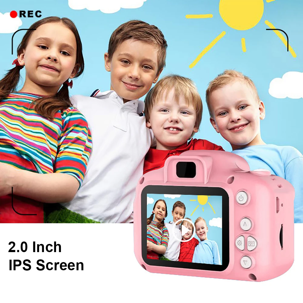 8MP Детская Цифровая видеокамера 2,0 дюймов ips экран мини Детская камера HD видеокамера для малышей подарок на день рождения милые игрушки