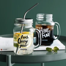 Стеклянная бутылка для напитков с крышкой многоразовые латте чашки для нарезки, смузи комбуча Чай бутылки молока домашние напитки Бутылка