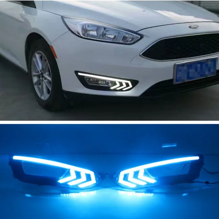 

2PCS ForFord Focus 3 mk3 2015 2016 2017 2018 Turn signal and dimming style Relay 12V LED Car DRL daytime running light Fog lamp