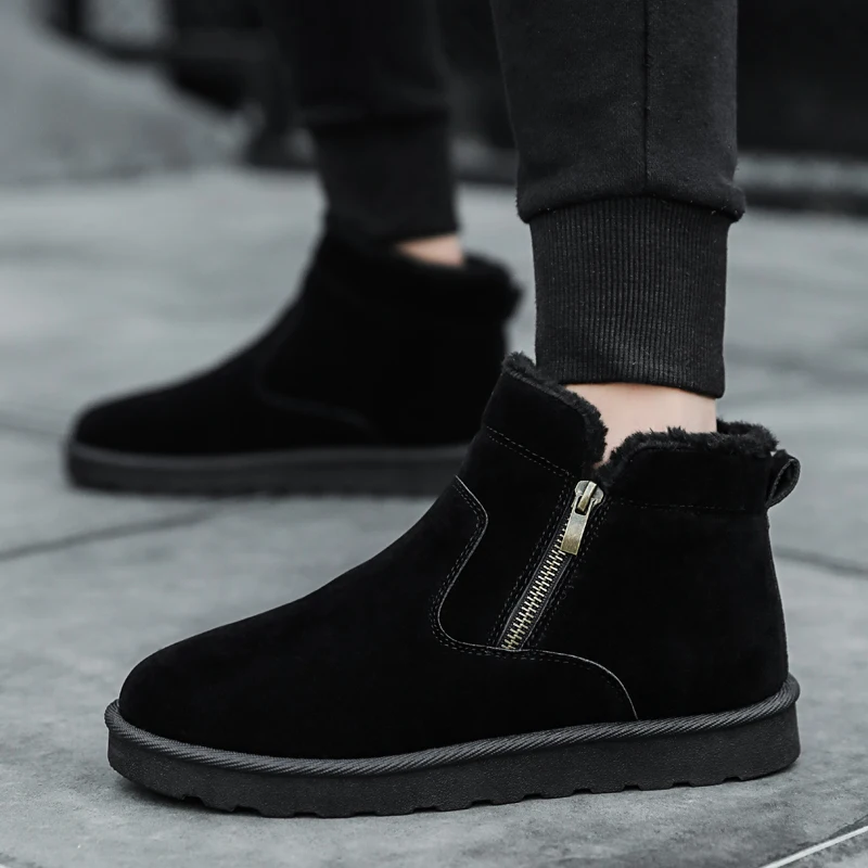 Zapatos De Hombre; бархатная теплая хлопковая обувь; удобные зимние мужские ботинки; повседневная мужская обувь с высоким берцем;